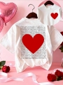 Valentine\\\'s Day Heart Print Short Sleeve Round Neck T-Shirt, Casual Women\\\'s T-Shirt, Gift For Lover | Lotusrite.com