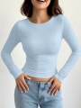 Women\\\'s Casual Slim Fit Round Neck Long Sleeve T-Shirt Spring | Lotusrite.com