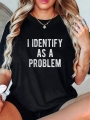 100% Cotton I Identify As A Problem Funny Humor Joke Sarcastic Quote T-Shirt100%Plaid Cotton Pattern Women | Lotusrite.com