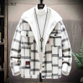 LEGIBLE 2021 Winter Jacket Men Loose Parka Men Fashion Thick Warm Plaid Mens Jackets and Coats Fleece Jackets Men|Parkas| - Of