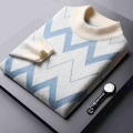 2021 New Winter Harajuku Mink Cashmere Sweater Men Half Turtleneck Mens Sweaters Top Quality Pull Homme Thick Warm Pullover Men|
