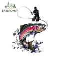 EARLFAMILY 13cm x 10.1cm for Trout Fish Car Sticker Waterproof Decal Funny Car Accessoires Sunscreen Caravan Refrigerators Decor