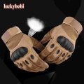 Touchscreen Motorcycle Gloves Artificial Leather Hard Knuckle Full Finger Protective Gear Racing Biker Riding Moto Motocross - G