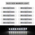 10x White Waterproof Trailer Light Led 24V 9LED SMD Marker Light Truck Light Side Marker Lights For Trailers Camion Camper|Truck