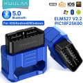 Kuulaa Elm327 V2.2 Obd2 Scanner Pic18f25k80 Bluetooth 5.0 Obd 2 Car Diagnostic Tool For Ios Android Pc Obdii Scanner Reader - Co