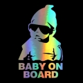 Car Sticker 14*9cm New Baby On Board Funny Reflective Sunglasses Child Stickers And Decals Vinyl Car Styling - Car Stickers - Of
