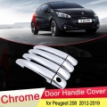 for Peugeot 208 2012 2013 2014 20152016 2017 2018 2019 Luxuriou Chrome Door Handle Cover Trim Car Set Styling Accessories ABS|Ca