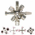 10 In 1 Multifunction Cross Switch Key Wrench Alloy Universal Square Triangle for Elevator Electrical Cupboard Box Train Cabinet
