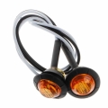 2X Mini Amber 3/4" Round Side 3 LED Marker Trailer Car Bullet Light Waterproof|Truck Light System| - Officematics.com