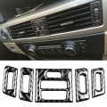 For BMW E90 E92 E93 Interior Accessory 5pcs Car Auto Carbon Fiber Interior Sticker Central Air Vent Outlet Trims|Interior Mouldi