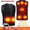 Men's sleeveless jacket Electric Heating Vest Thermal Warm Heating Clothes Outdoor Fishing Hunting Vest Winter USB Heated Ja