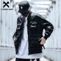 11 BYBB'S DARK Back Pocket Jacket Coat Men Embroidery Bomber Jacket Outwear Streetwear Solid Cargo Jacket Techwear Autumn Ja