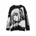 ATSUNNY 2021 Hip Hop Streetwear Vintage Style Harajuku Knitting Sweater Anime Girl Knitted Death Note Sweater Pullover|Pullovers