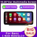 10.25" Wrieless Apple CarPlay Android Auto Car Multimedia Screen for Mercedes Benz C V GLC Class W204 W205 2008 2018 Head U