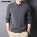 COODRONY Winter Business Casual Turn down Collar Thick Warm Sweater Men Top Quality 100% Merino Wool Cashmere Pullover Man C3161