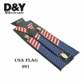 Women MenS Shirt Suspenders For Trousers Pants Holder 1 inch wide USA American Flag Mix Clip on Braces Elastic Slim Y back Strap
