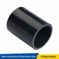 102mm/89mm/76mm/63mm/51mm/38mm 3 Ply Reinforced Straight Silicone Coupler Hose 4" Turbo Intake Pipe Black|Air Intakes| -