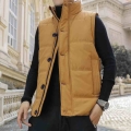 Vest Men Winter Sleeveless Jacket Men Down Vest Men's Warm Thick Coats Male Work Waistcoat Young Pocket Mens Khkai Black Co