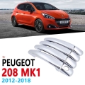 Chrome Handles Cover Trim for Peugeot 208 MK1 2012~2018 Car Accessories Stickers Styling 2013 2014 2015 2016 2017 GTI Active|Car