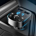 Bluetooth-compatible V5.0 Fm Transmitter Car Player Kit Card Car Charger Quick With Qc3.0 Dual Usb Fast Charger Car Accessories