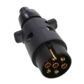 7 Way 7 Pin Round Plastic 12V RV Trailer Plug Connector Standard European Car Trailer Socket|Cables, Adapters & Sockets| -