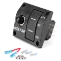 12/24V 3 Way Bilge Pump Switch Panel Auto/Off/Manual with LED Indicator Built In 15A Circuit Breaker|Marine Pump| - Officemati