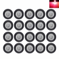 Krator 20PCS 3/4 Inch Surface Mount Clear Lens Red LED Clearance Marker Bullet Marker lights Side marker lights 12V Waterproof|T
