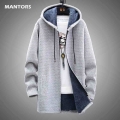 Men Sweater Fleece Cardigan Winter Jacket Men's Slim Sweaters Winter Long Hooded Sweater Thick Warm Coat 2020 Mens Clothing|