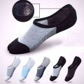 5 Pairs/pack 2021 Man New Style Mesh Breathable Short Socks Male Sweat absorbent Silicone Cotton Socks Men's Invisible Socks