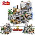 1000pcs Building Blocks Compatible legoingly My World The Mountain Cave With Elevator Bricks education Toys For Children