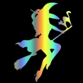 S51393 Various Sizes/Colors Car Stickers Vinyl Decal Witch Flying on Broom Motorcycle Decorative Accessories Creative|Car Sticke