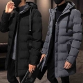 Men 2021 Winter New Plus Long Warm Thick Hood Parkas Jacket Coat Men Autumn Outwear Outfits Classic Windproof Pocket Parka Men|P