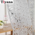 Tiyana Jacquard Geometric Tulle Curtains For Kitchen Living Room Sheer Window Screens Balcony Pteris ( Single Panel ) P051Z40