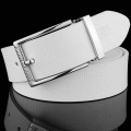 High Quality pin buckle White genuine Leather Waistband casual ceinture homme Fashion Men Belts Classic designer Waist Strap|Men