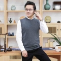 2020 New Arrival Male Sleeveless Wool Sweater O Neck Man Office Sweater Vest Solid Color Knit Vest Pullovers|Vests| - Officema