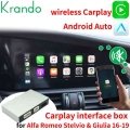 Krando Car Radio Upgrade Wireless Carplay Interface Box For Alfa Romeo Giulia 952 Alfa Romeo Stelvio 2016-2018 Android Auto - Ca