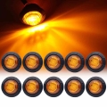 10pcs Waterproof 12V 3LED 3/4" Round Trailer Side Marker Lights Front Rear Trucks Clearance Lights Lamp Bullet Amber|Truck