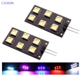 Ciihon 2x Canbus Error Free 6-smd Led Car Bulbs For Audi A4 S4 B8 2008-2015 Indoor Footwell Light White Blue Red - Signal Lamp -