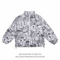 New Arrival Thick Warm Winter Graphic Newspaper Print Man Coach Jacket Unisex Woman Varsity Coat Streetwear Harajuku Casual Chic