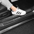 4pcs Auto Styling Carbon Fiber Anti Scratch Scuff Pedal For Honda Civic Car Door Sill Protector Stickers Decal Accessories - Car