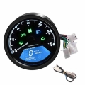 8 18V Universal LCD Digital Tachometer Speedometer Odometer Motorcycle Motorbike 12000 RPM for 2,4 Cylinders Maximum Display 199