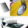 2Pcs Cute Lovely Car Headlight Eyelash Sticker 3D Decoration Truck Lighting Auto Decals Car Styling Car Exterior Accessories|Car