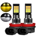 2pcs Dual Colors H11 H8 9006 Hb4 881 H27 High Quality 3030 Led Auto Fog Lamp Car Anti Fog Light Bulb Foglamps Yellow White - Fog