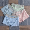 Men's Panties Underwear Letter Line Boxers Milk Silk Underwear Middle Waist Underpants Male Shorts|Boxers| - Officematics