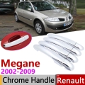 For Renault Megane Ii Mk2 2 2002~2009 Chrome Door Handle Cover Car Accessories Stickers Trim Set 2003 2004 2005 2006 2007 2008 -