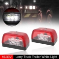 2Pcs White LED Taillight Trailer Truck Caravan Taillight E9 License Plate Light Tag Lights For Trailer Truck UTV|Truck Light Sys