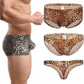 Mens boxers Underwear Sexy Leopard Print boxer Sexy Low Waist U Convex Penis Pouch Panties Flat Angle Underpants boxershorts men