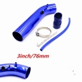 Air Intake Universal 3" 76mm Aluminum Racing Car Cold Air Intake Pipe Air Filter Kit Car UNIVERSAL Sports Air Filter Kit|ai