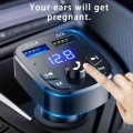 Bluetooth Version 5.0 Fm Transmitter Car Player Kit Card Car Charger Quick With Qc3.0 Dual Usb Voltmeter & Aux In/out Dc 12/