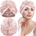 100% Double Silk Sleeping Cap Night Silk Sleep Cover for Women with Elastic Ribbon for Hair Care Long Hair|Women's Skullies